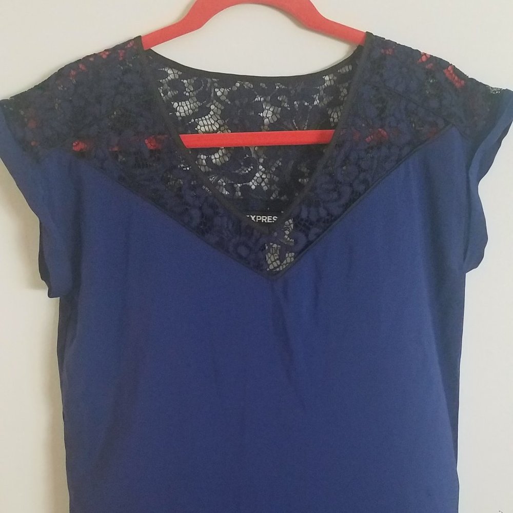 Express Silky Lacy Top NWT Elegant